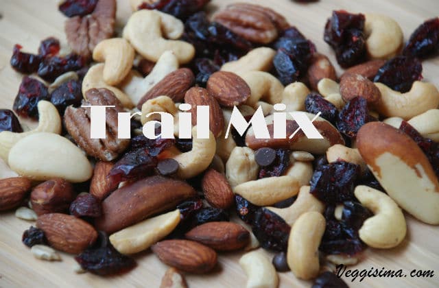 trial mix, receta vegana, snack vegano, nutrición vegana, nutrición saludable, nueces, semillas, refrigerio saludable. 
