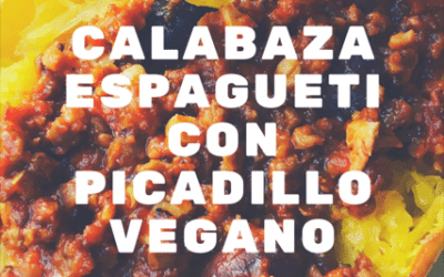 Calabaza espagueti con picadillo vegano